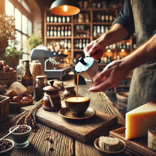 Chef working on a dish